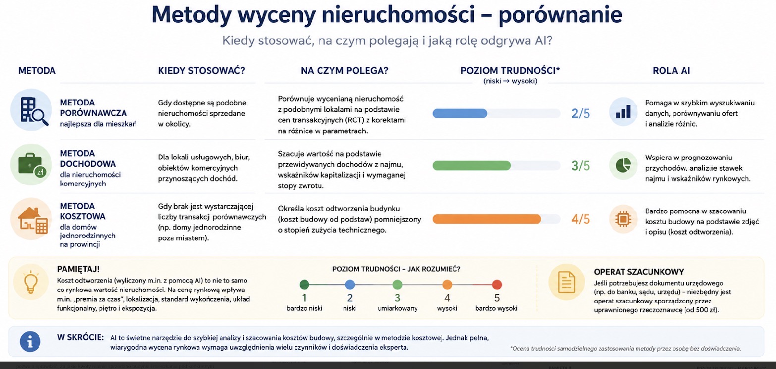 Metody wyceny nieruchomości- porównanie