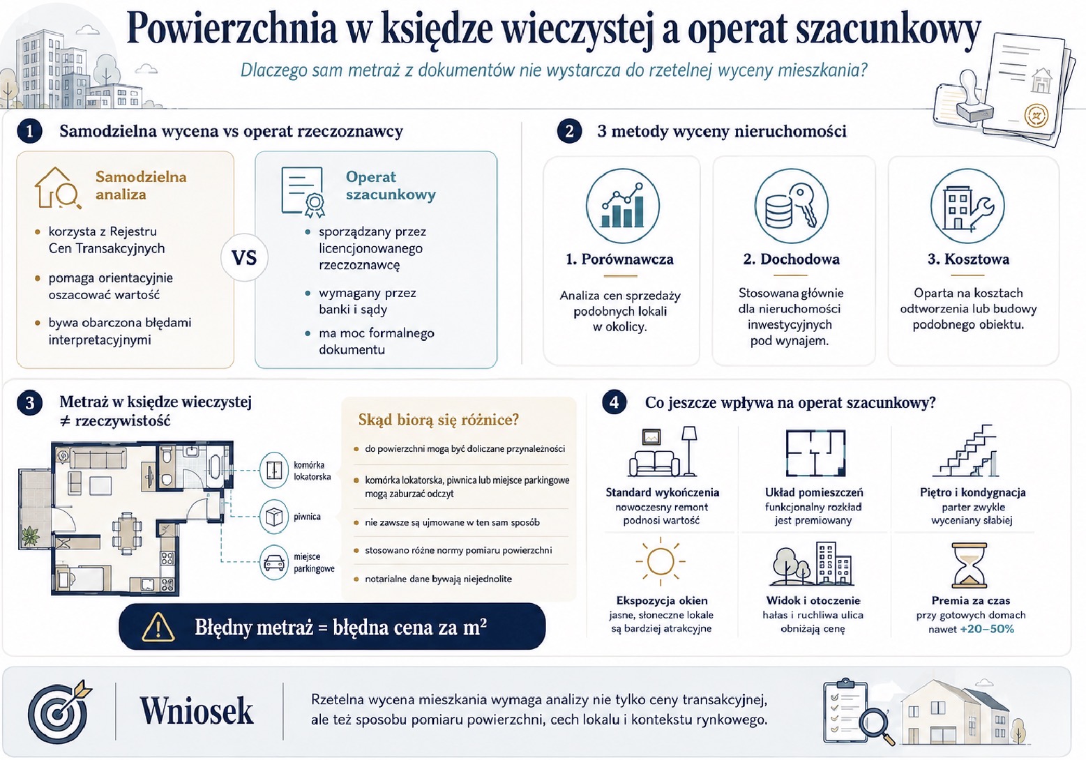 Powierzchnia w księdze wieczystej a operat szacunkowy