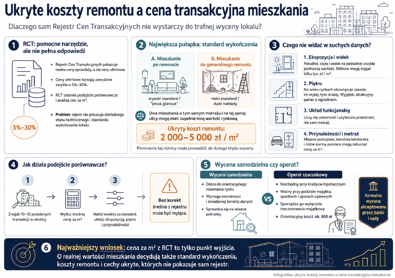 Ukryte koszty remontu a cena transakcyjna mieszkania