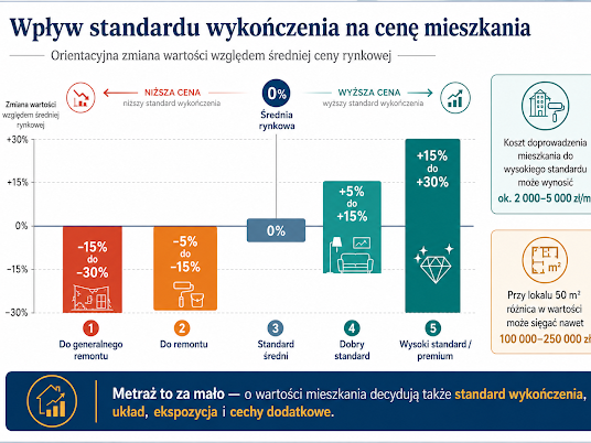 Wpływ standardu wykończenia na cenę mieszkania 