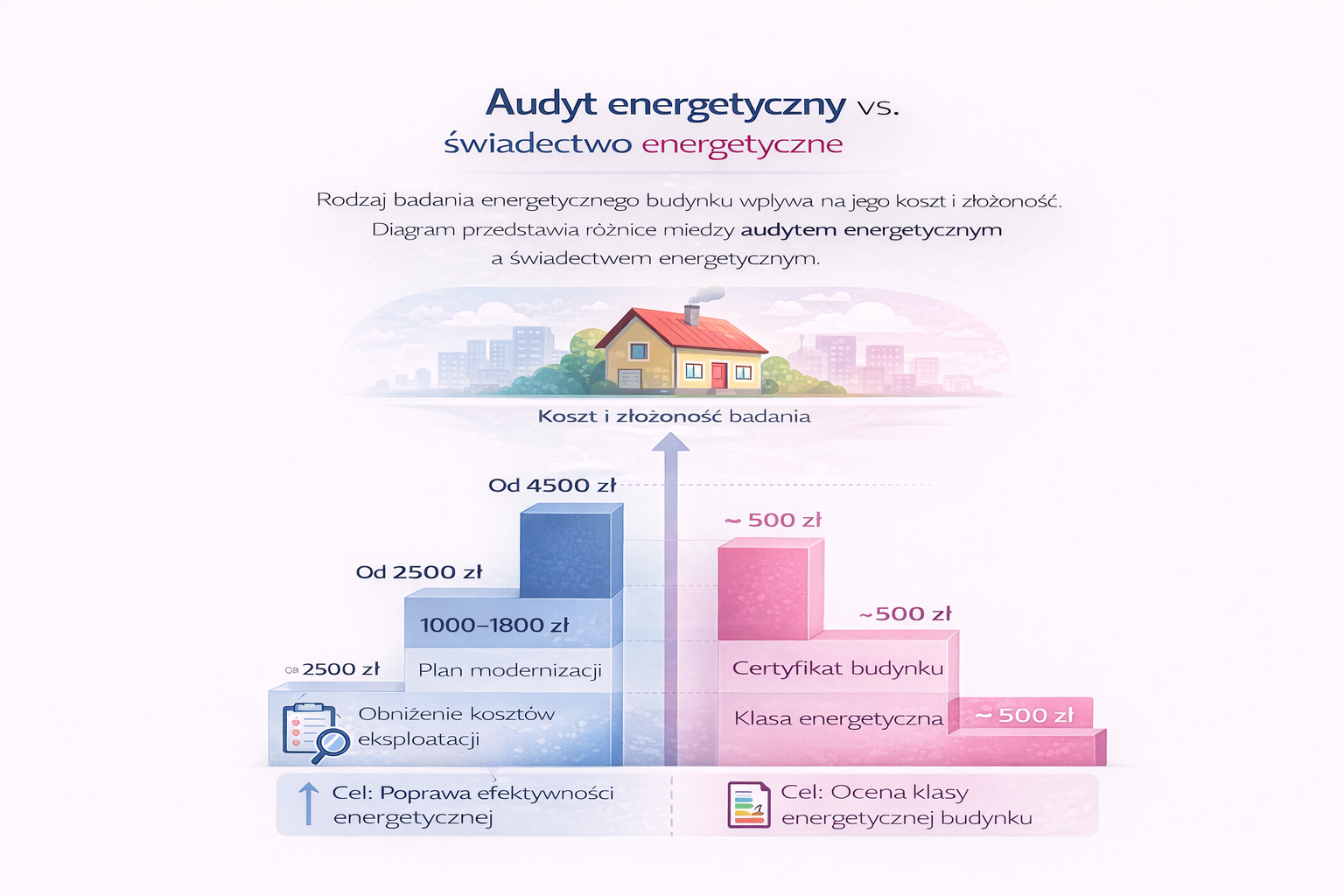  Różnice pomiędzy audytem a świadectwem energetycznym.