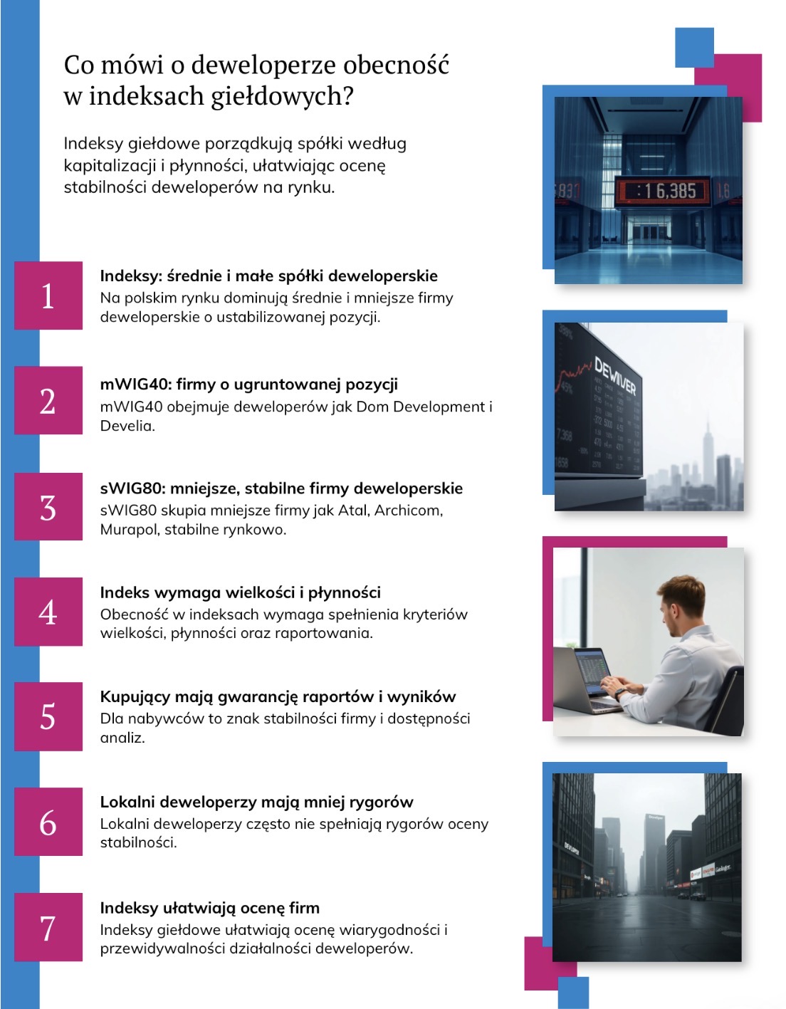 Obecność dewelopera na giełdzie