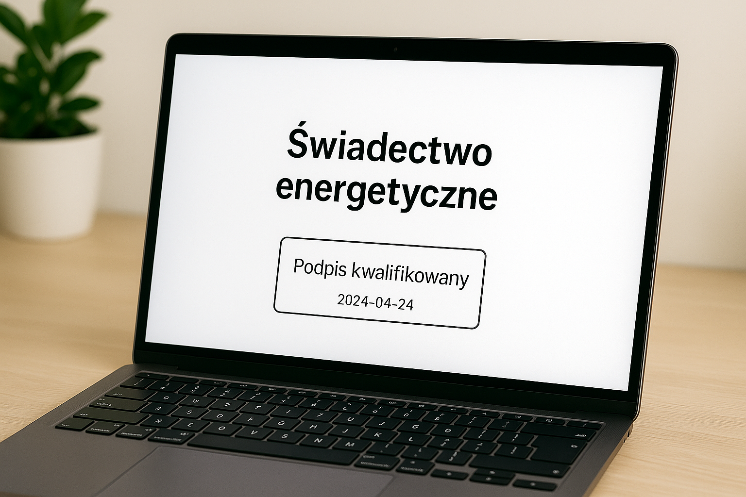 Świadectwo energetyczne w formacie PDF, opatrzone podpisem kwalifikowanym – w pełni ważny oryginał, gotowy do przekazania przy akcie notarialnym