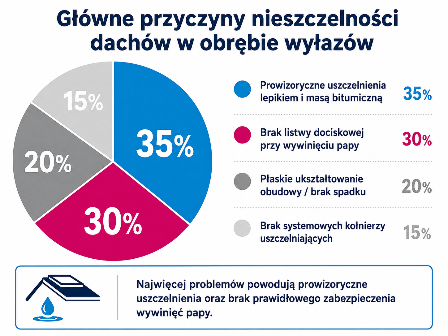 Główne przyczyny nieszczelności dachów w obrębie wyłazów