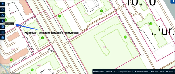 Odczyt danych w Geoportalu. 