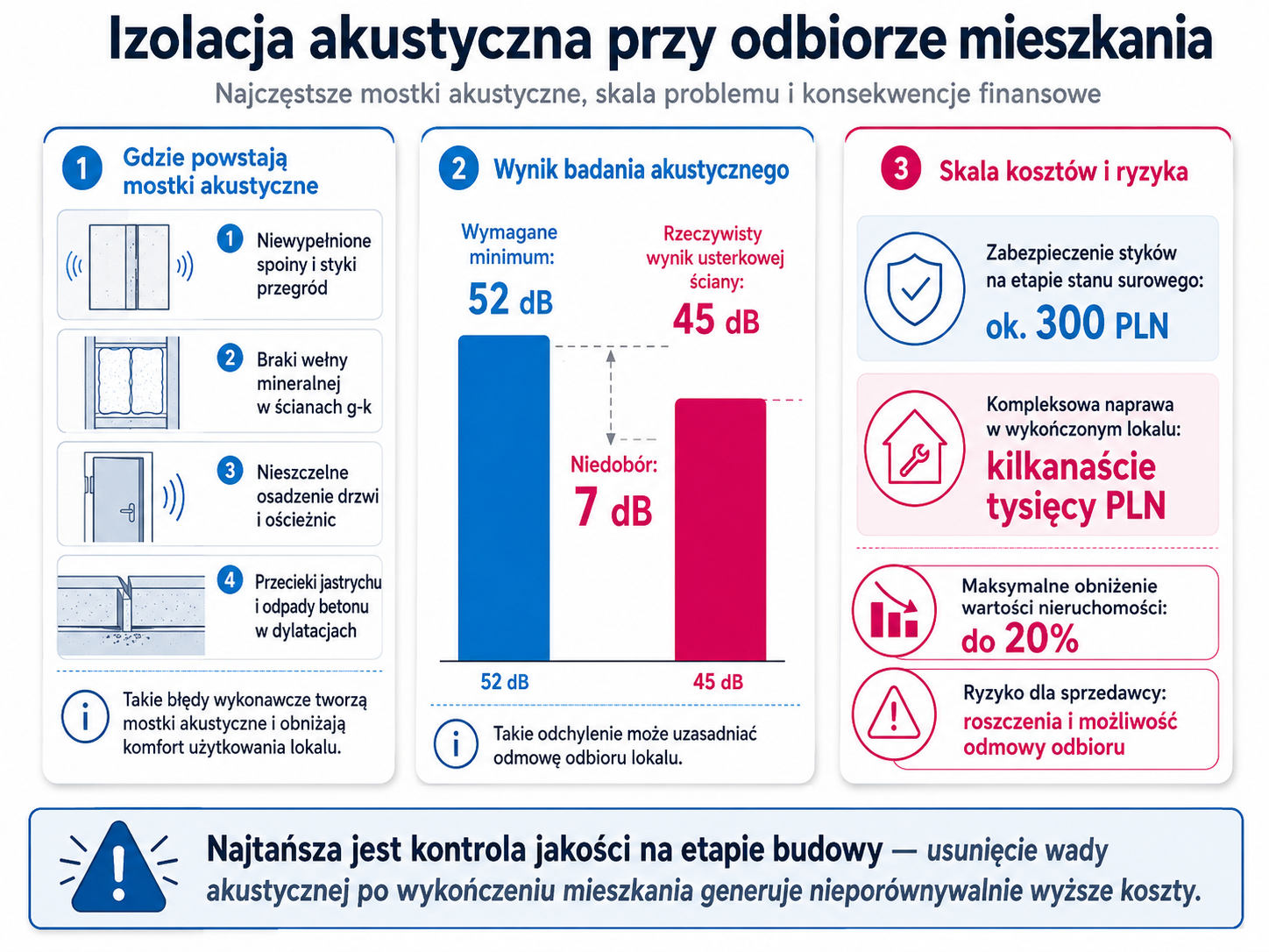 Izolacja akustyczna przy odbiorze mieszkania