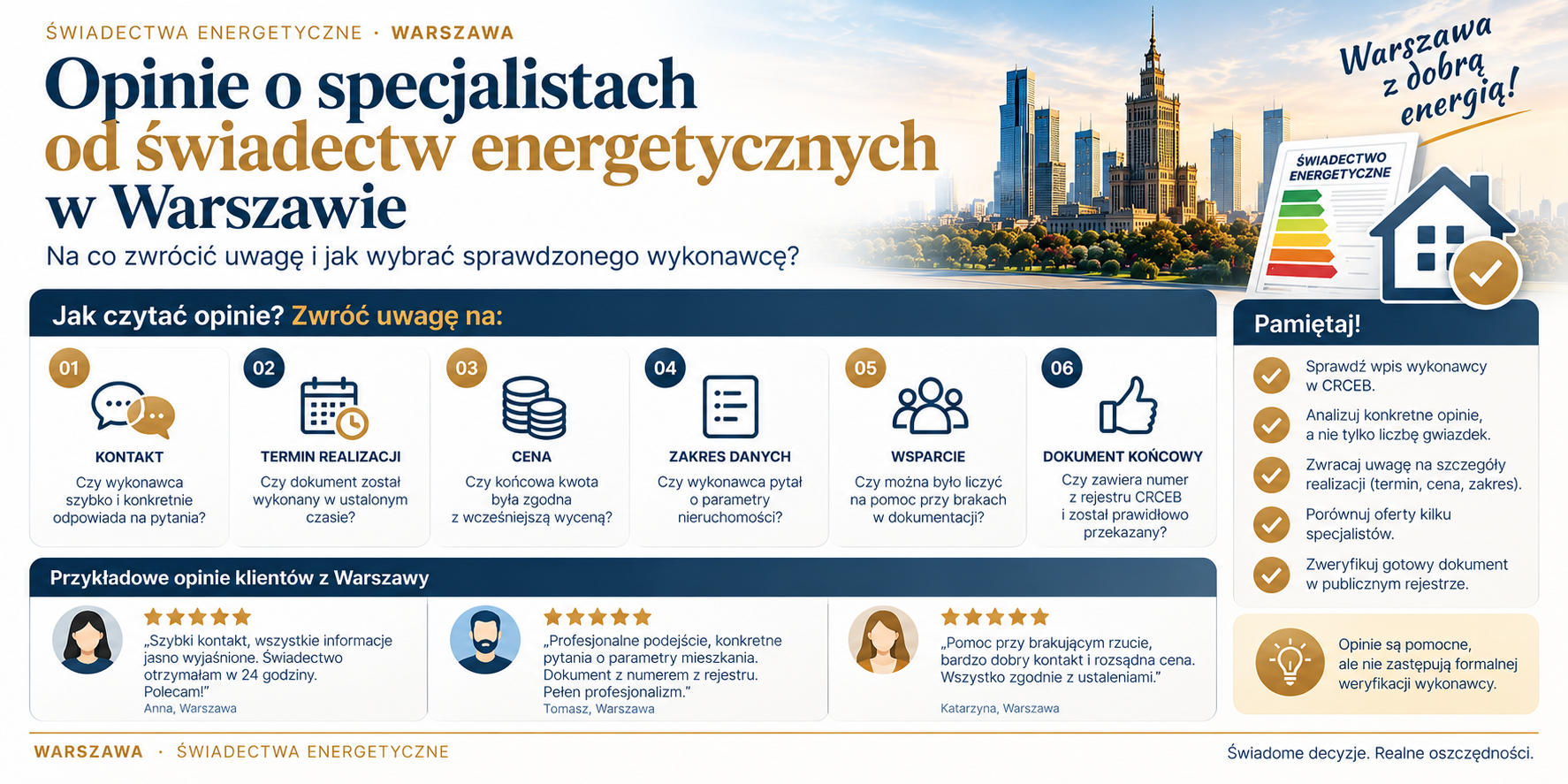 Jak czytać opinie o wykonawcach świadectw energetycznych?