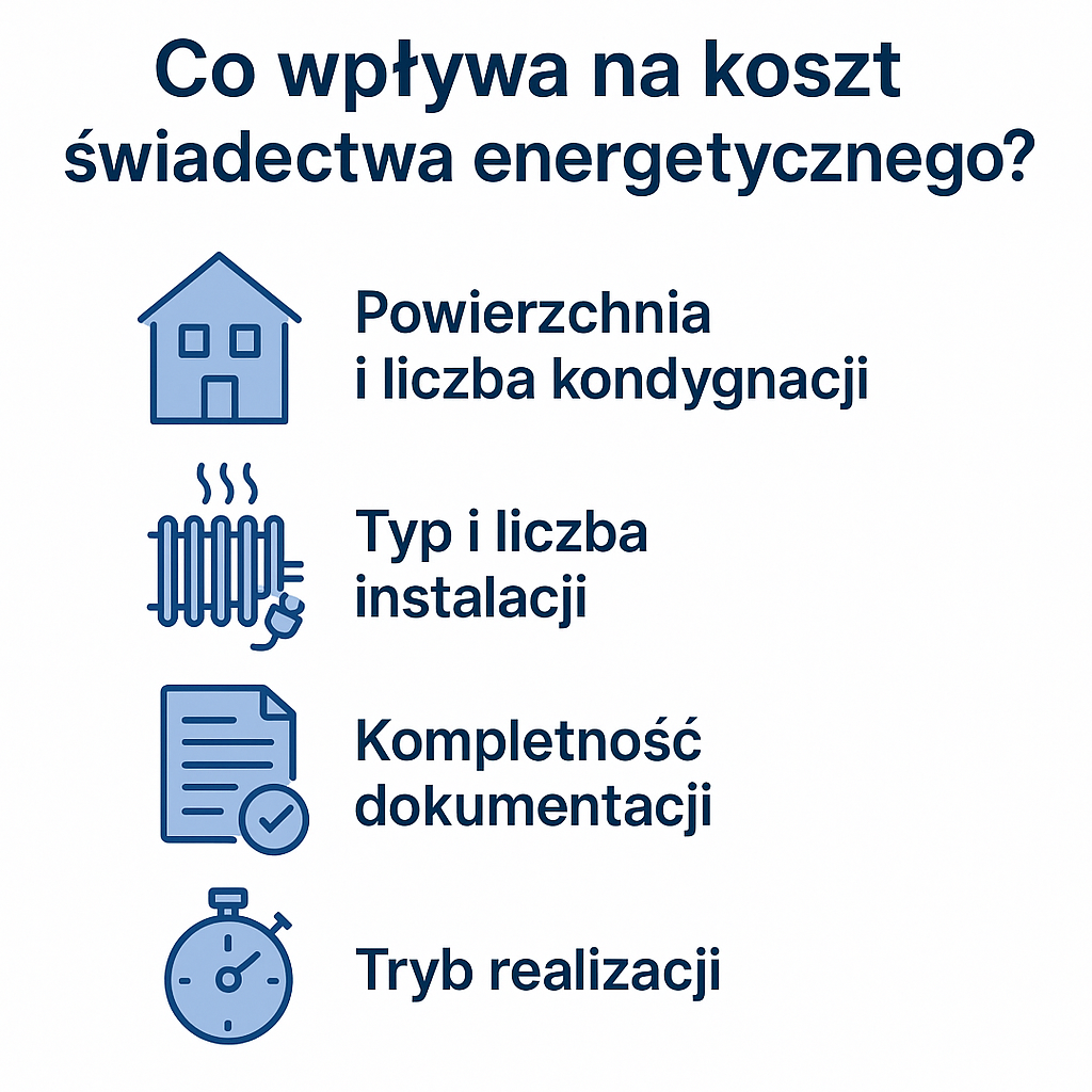 Cztery główne zmienne, które audytor bierze pod uwagę, kalkulując cenę świadectwa energetycznego