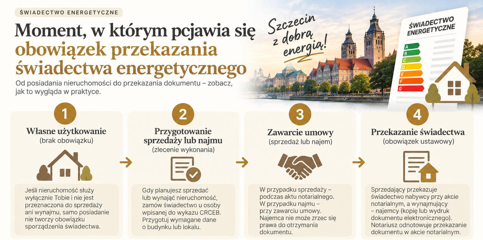 Moment, w którym pojawia się obowiązek przekazania świadectwa