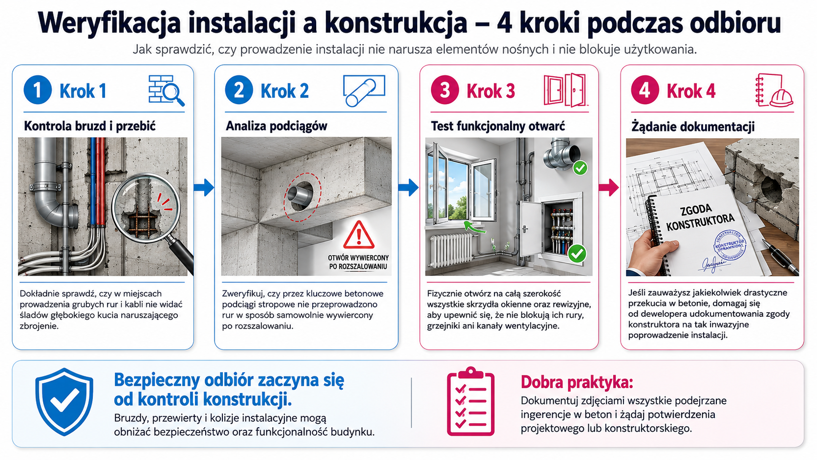 Weryfikacja instalacji a konstrukcja – 4 kroki podczas odbioru