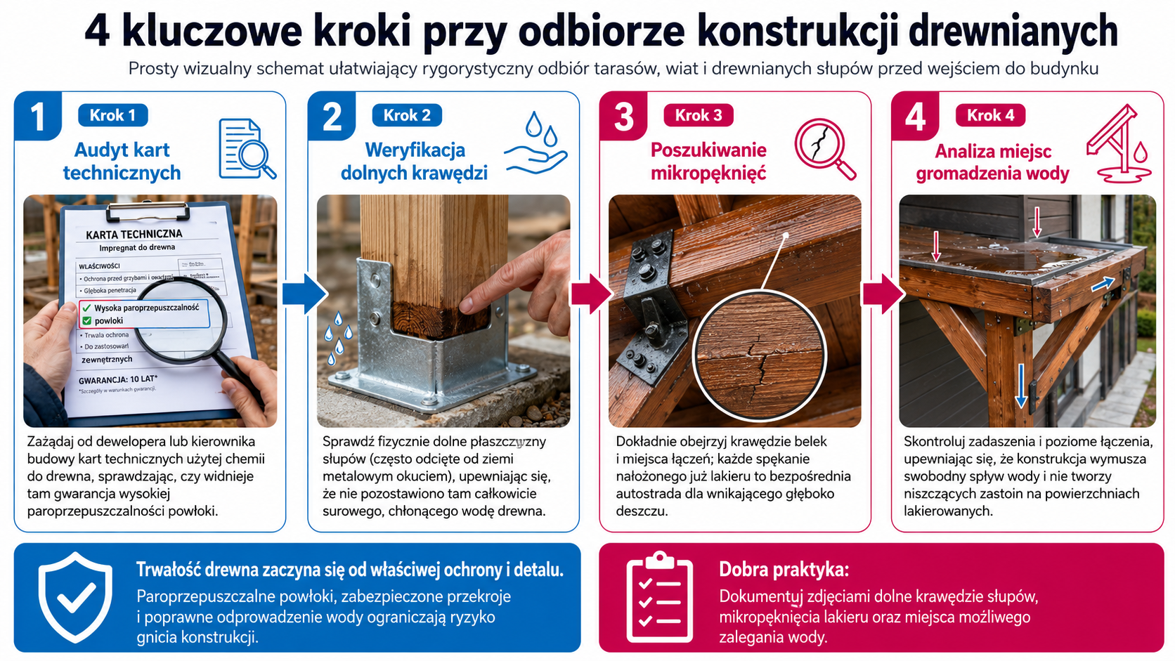 4 kluczowe kroki przy odbiorze konstrukcji drewnianych