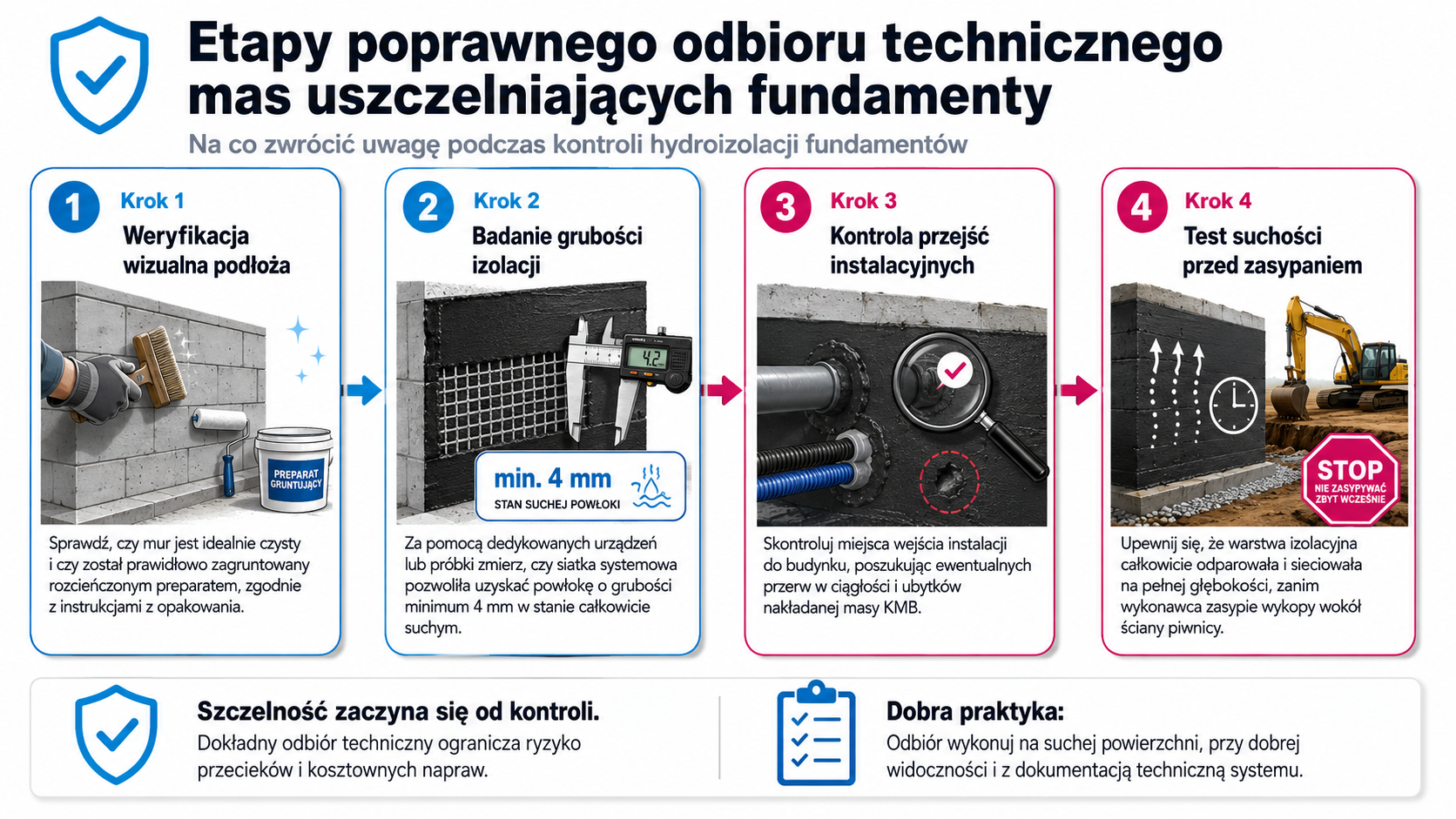 Etapy poprawnego odbioru technicznego mas uszczelniających fundamenty