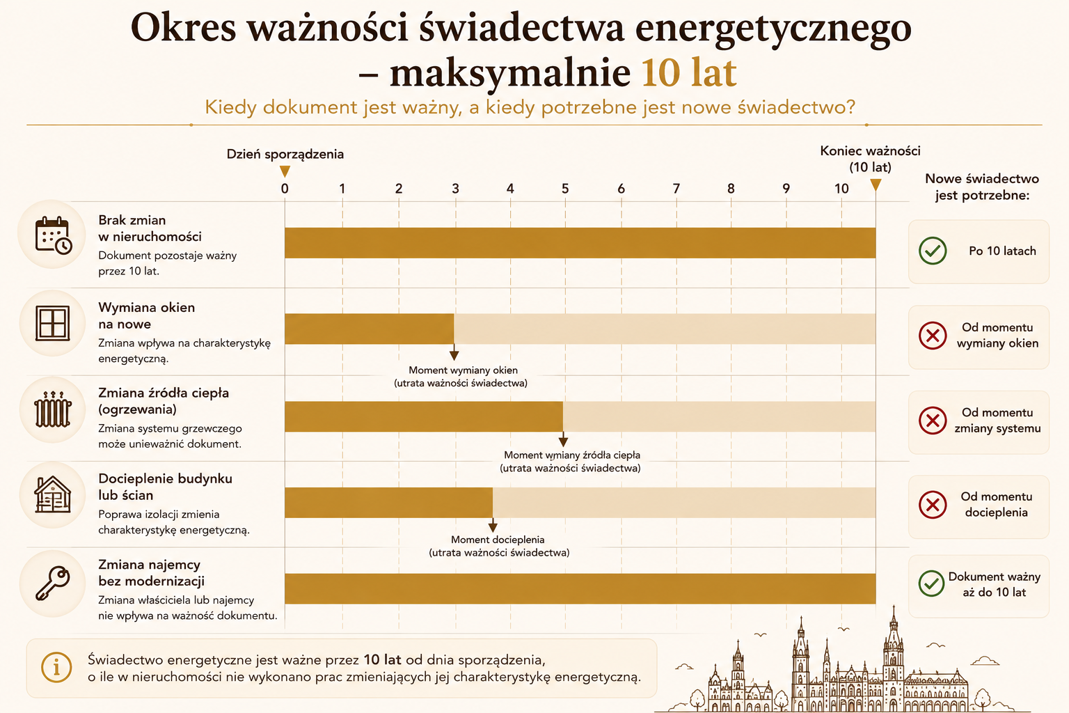 Okres ważności świadectwa energetycznego – maksymalnie 10 lat<br>
