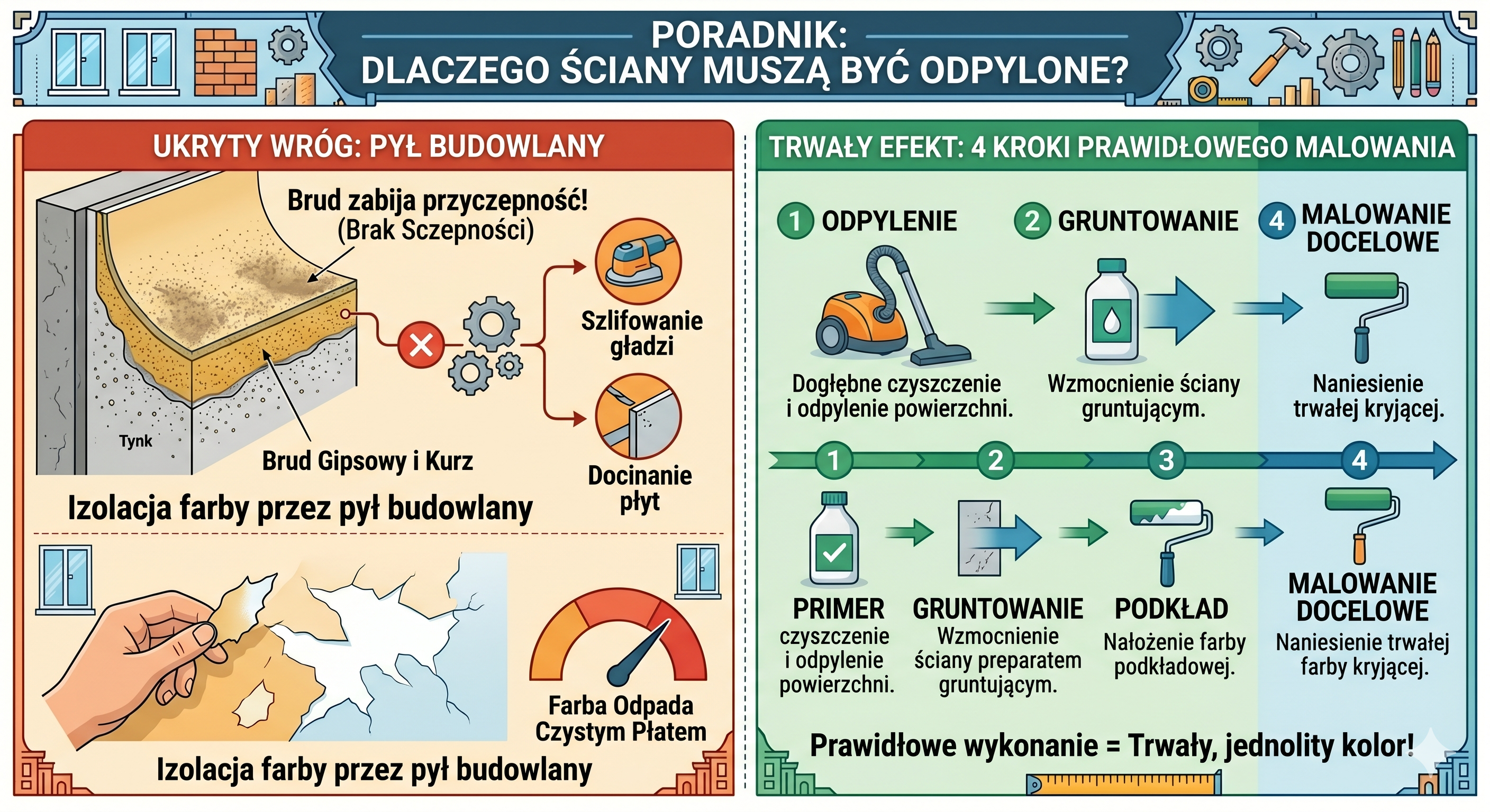 Poradnik: Dlaczego ściany muszą być odpylone?