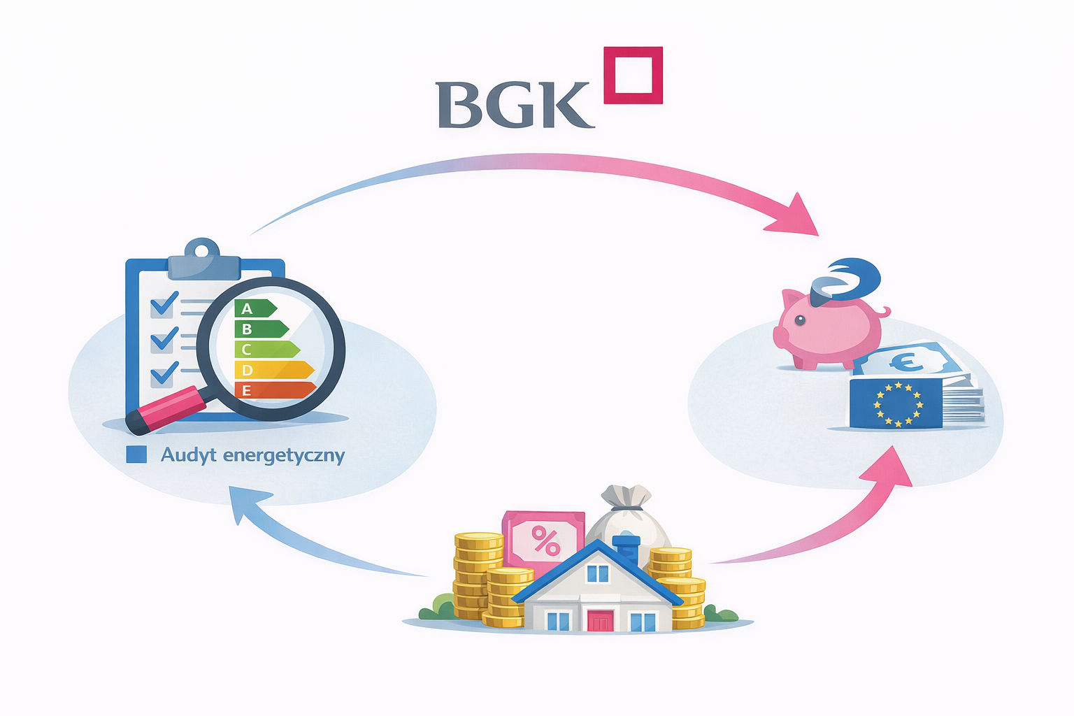  Schemat przepływu środków od BGK i interesariusza.