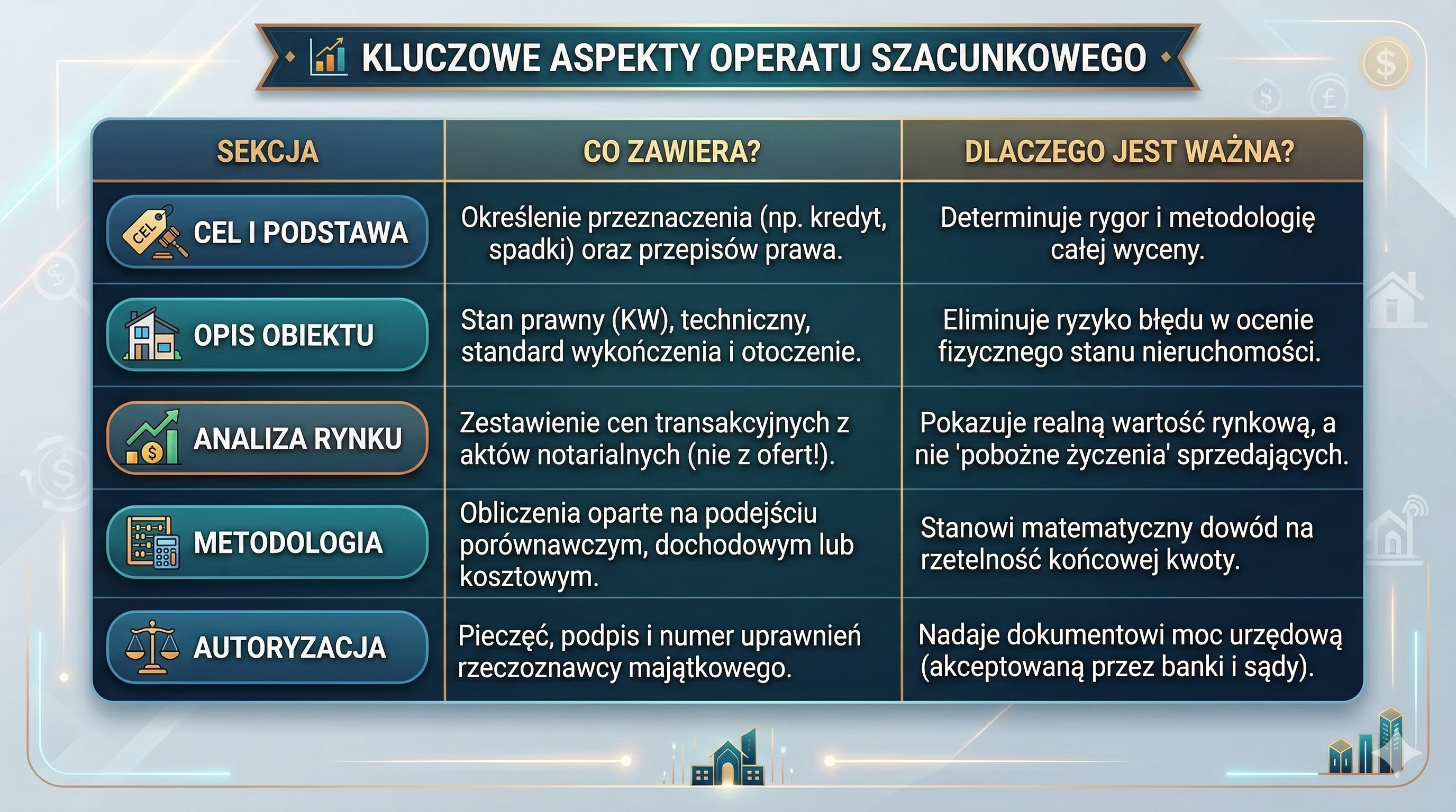 Kluczowe aspekty operatu szacunkowego.