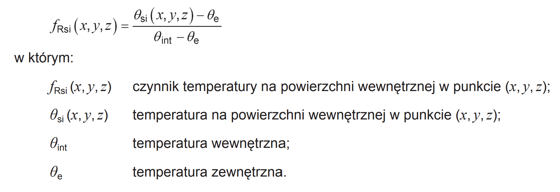 Temperatury brzegowe - wzór