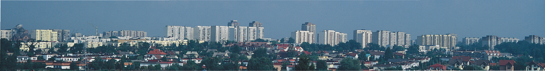 Tychy, panorama miasta od strony południowej (źródło zdjęcia: Wikipedia)