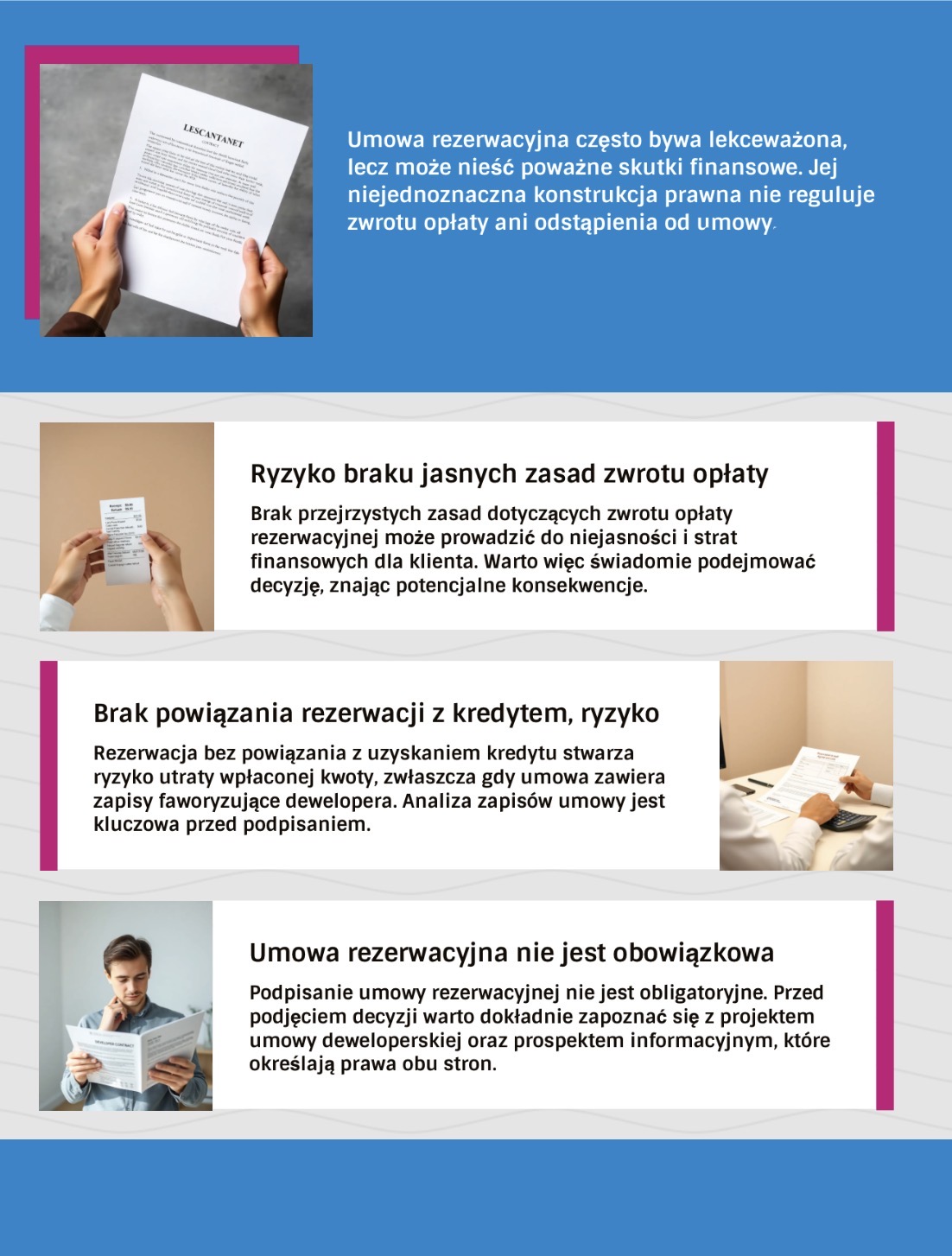 Umowa rezerwacyjna - co warto wiedzieć?