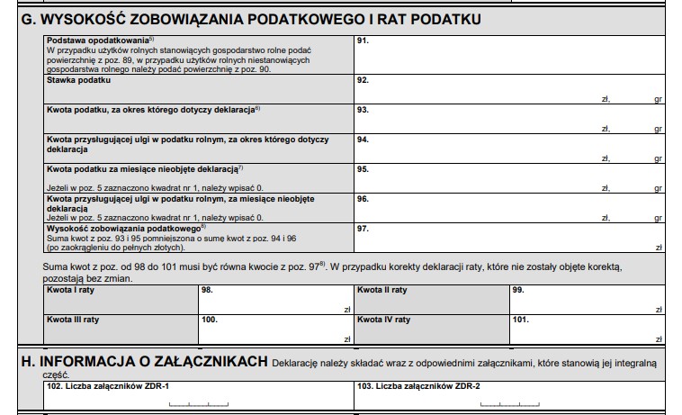 Wysokość podatku, którą wskazuje druk DR-1