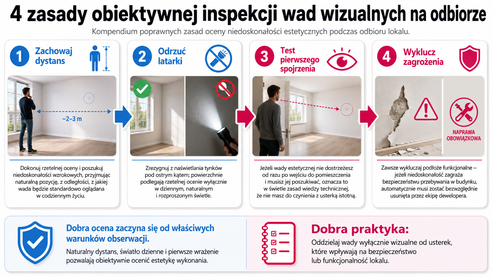 4 zasady obiektywnej inspekcji wad wizualnych na odbiorze